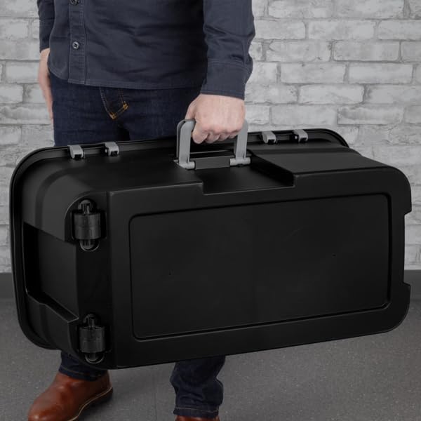 Black 22-Gallon Plastic Wheeled Storage Footlocker N287