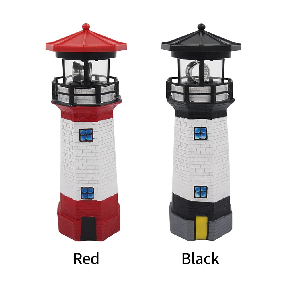 Solar Lighthouse Outdoor Decor with Rotating Beacon X983077