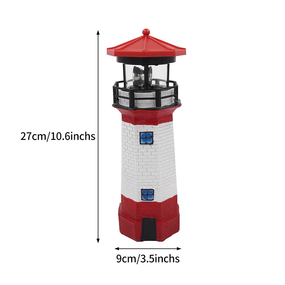 Solar Lighthouse Outdoor Decor with Rotating Beacon X983077
