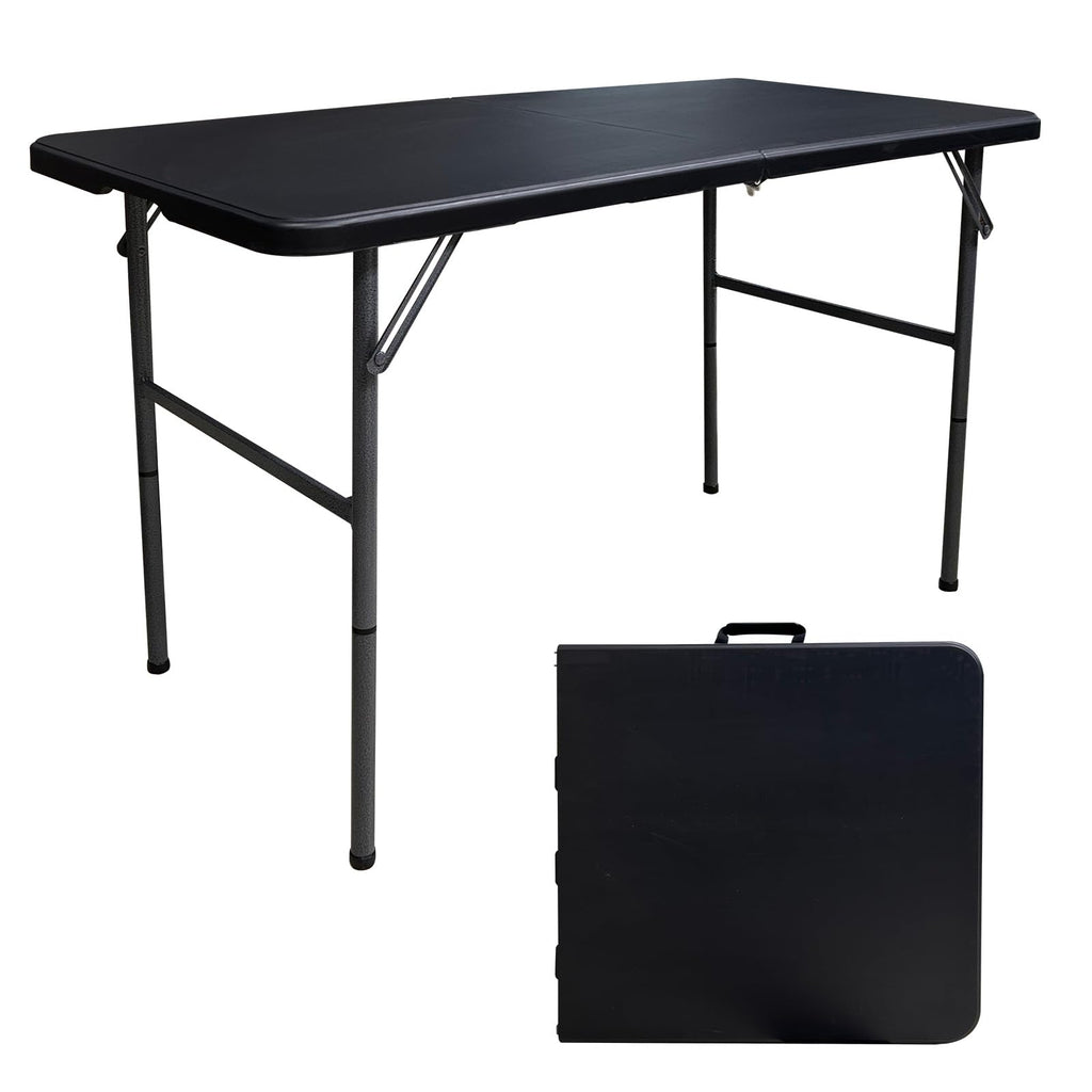 4 Foot Heavy Duty Fold-in-Half Folding Table with Handle R86600