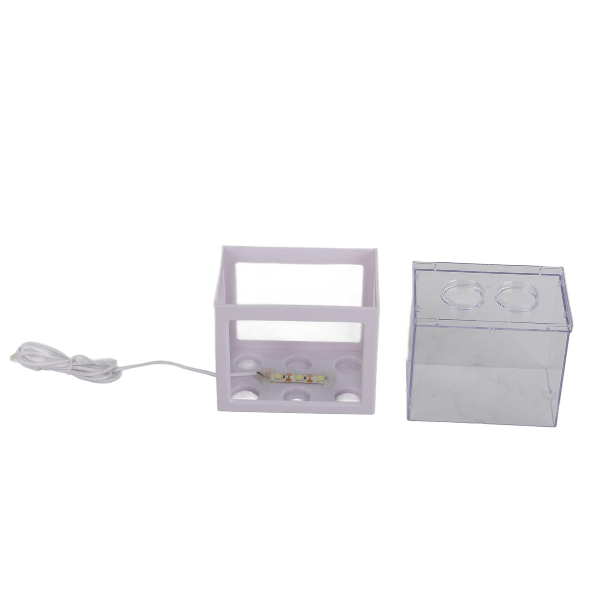 Mini Fish Tank Aquarium Bowl with USB LED Light Y7944