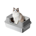 XL Stainless Steel Enclosed Cat Litter Box with Scoop N6567