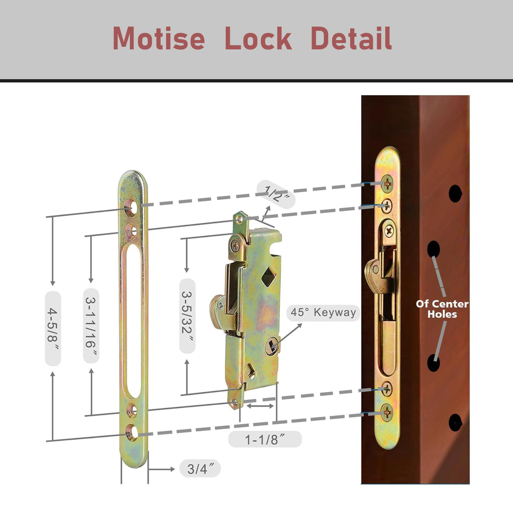 Sliding Patio Door Handleset with Mortise and Keeper Assembly White Zinc Alloy Z785193