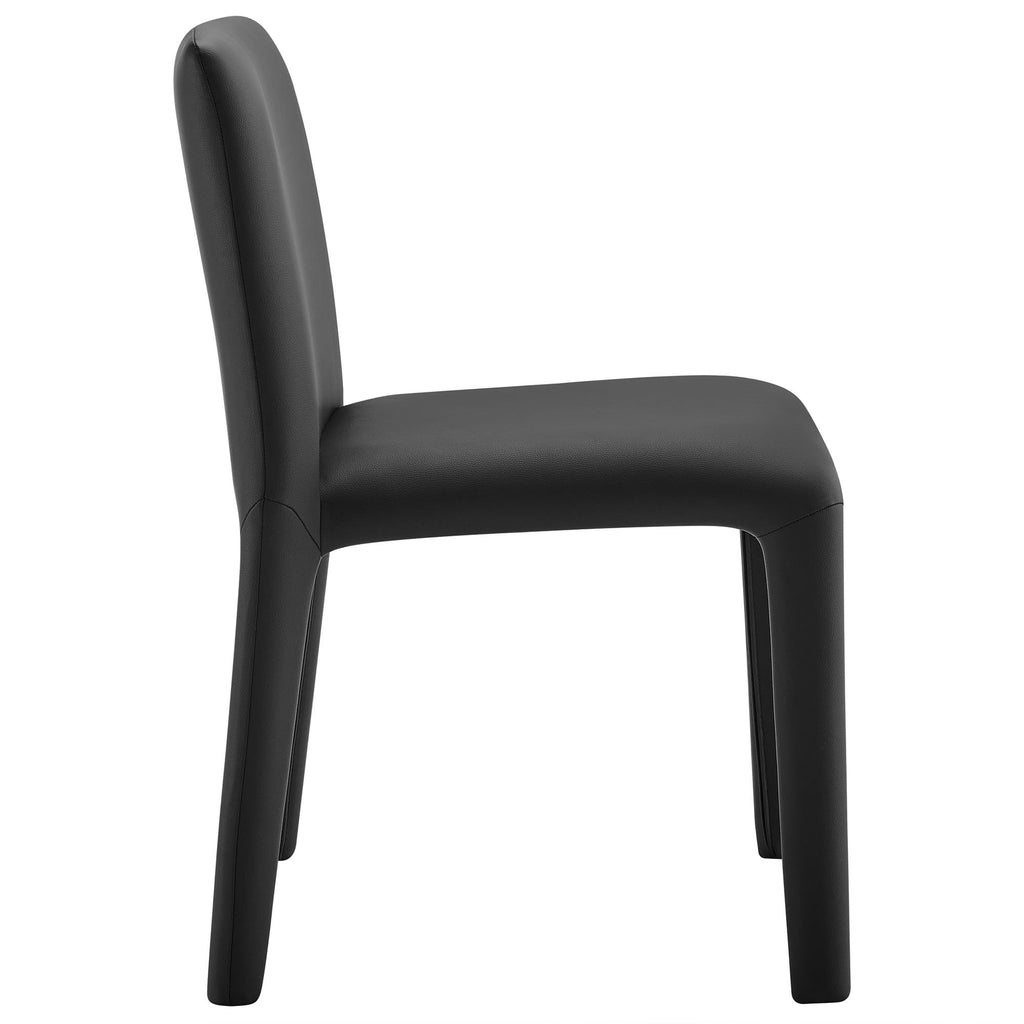 Black Faux Leather Dining Chair W877
