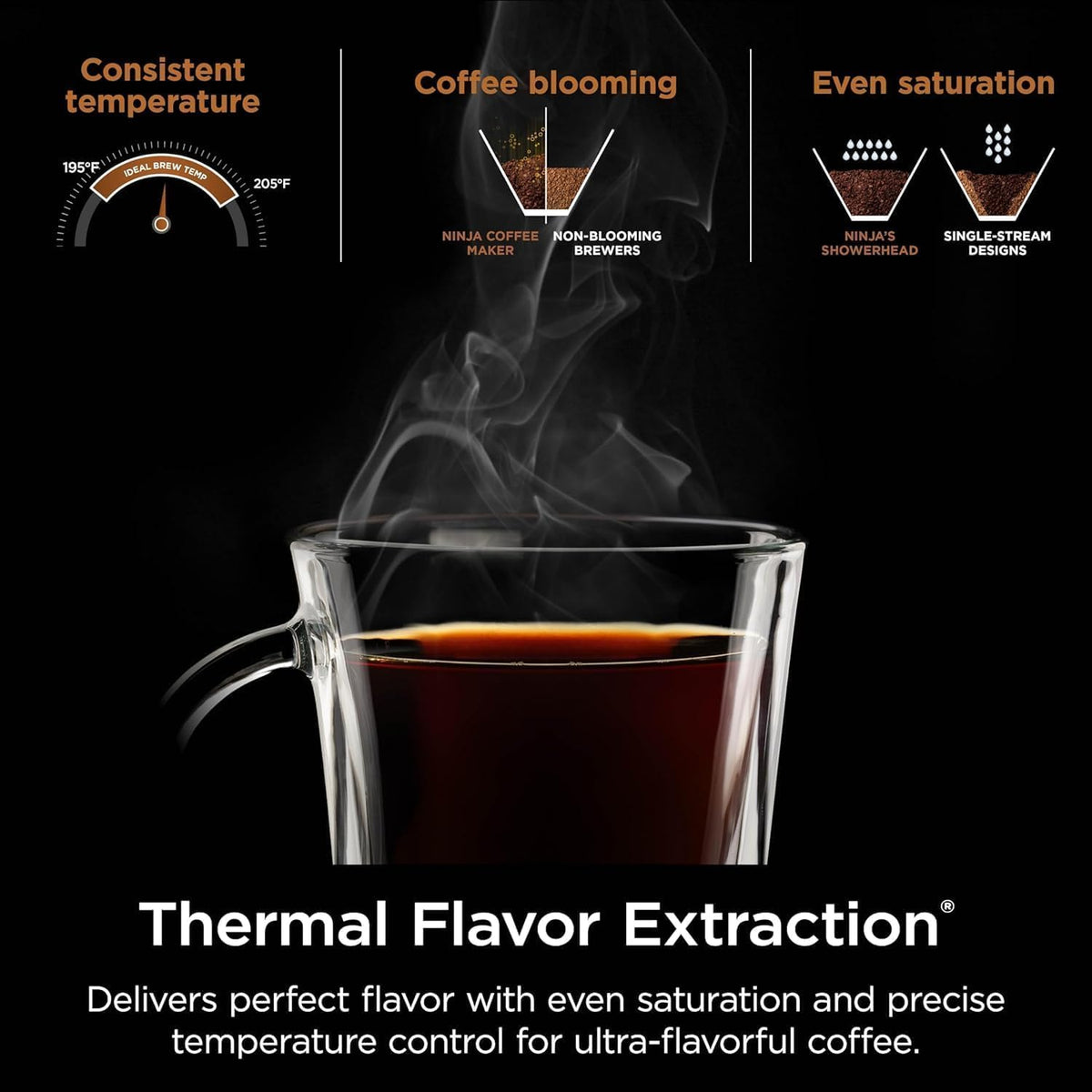 Hot & Iced XL Coffee Maker with Rapid Cold Brew, 8 Sizes, Black E23065