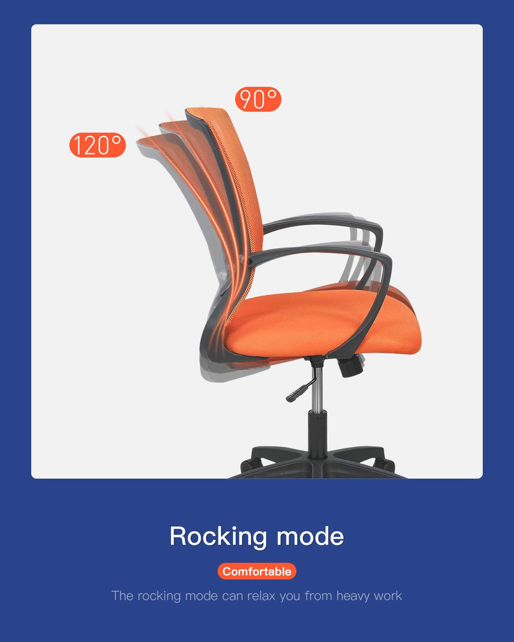Ergonomic Mesh Mid Back Office Chair with Wheels and Lumbar Support I7294