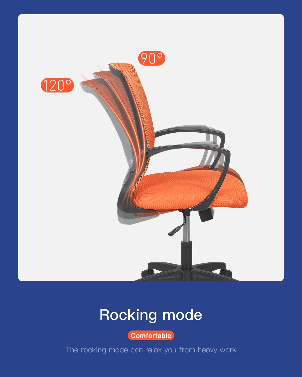 Ergonomic Mesh Mid Back Office Chair with Wheels and Lumbar Support I7294