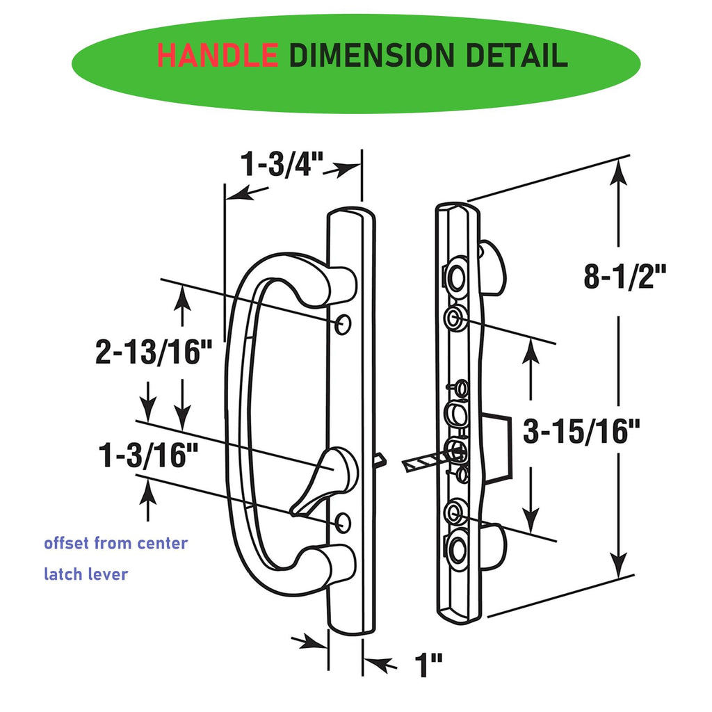 Sliding Patio Door Handleset with Mortise and Keeper Assembly White Zinc Alloy Z785193