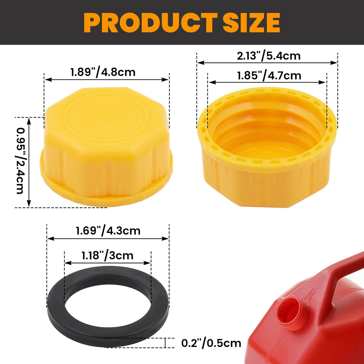 4 Pack 5 Gal Gas Can Replacement Caps C30209