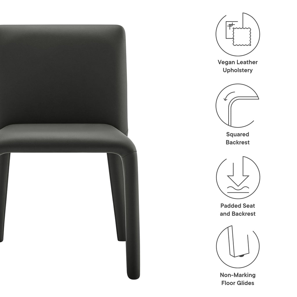 Black Faux Leather Dining Chair W877