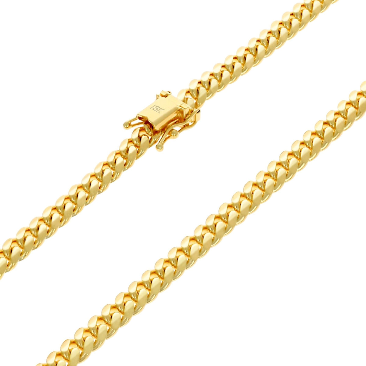 18k Yellow Gold Cuban Link Chain Necklace Y109
