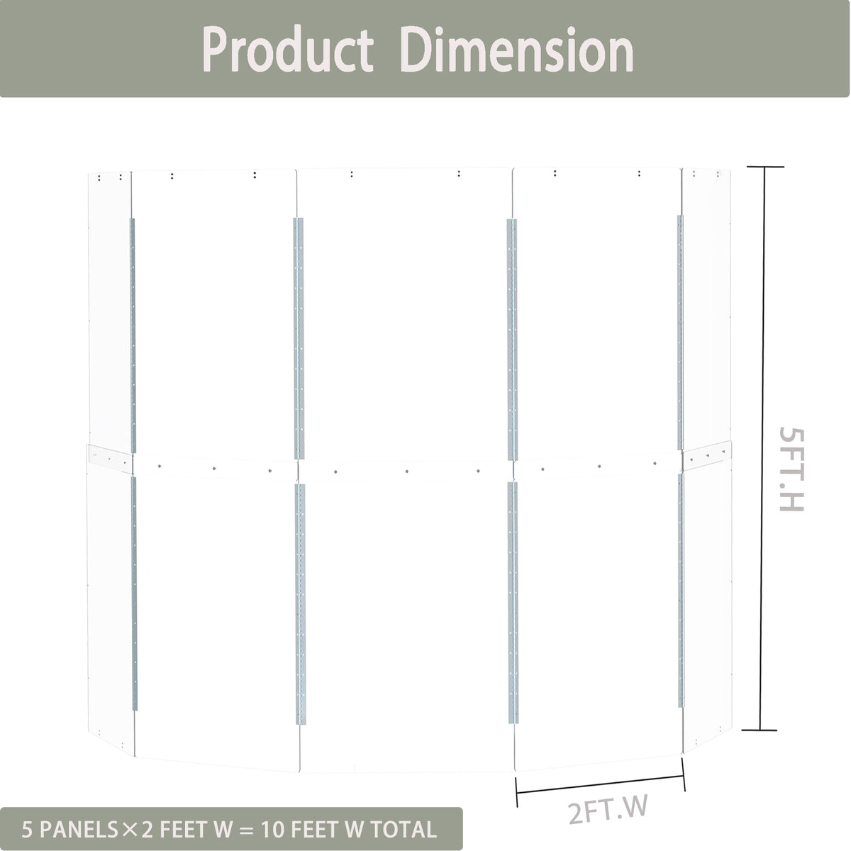 Portable Drum Shield Panels 5-Panels 2ft x 5ft B88019