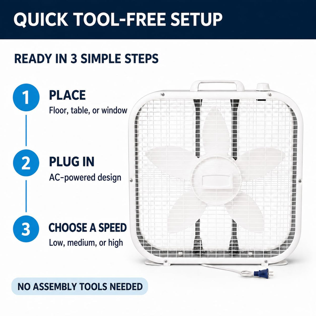 20-Inch 3 Speed Box Fan H2288