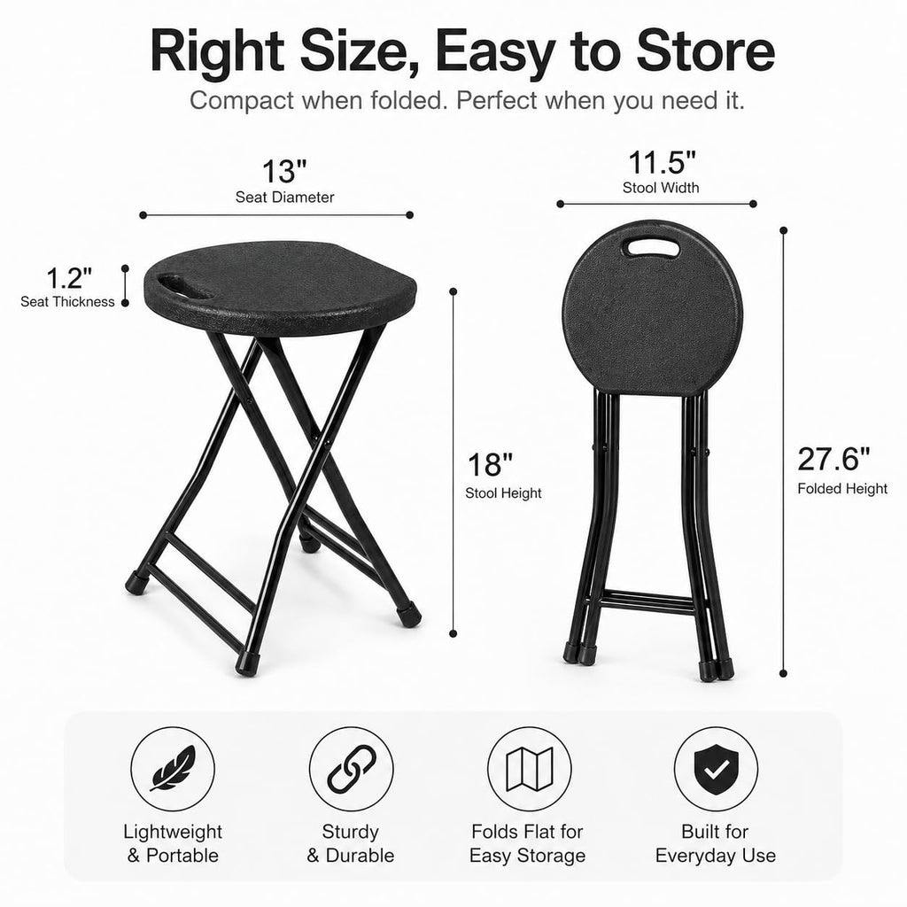 Folding Stool with Handle and Non-Slip Feet Q435