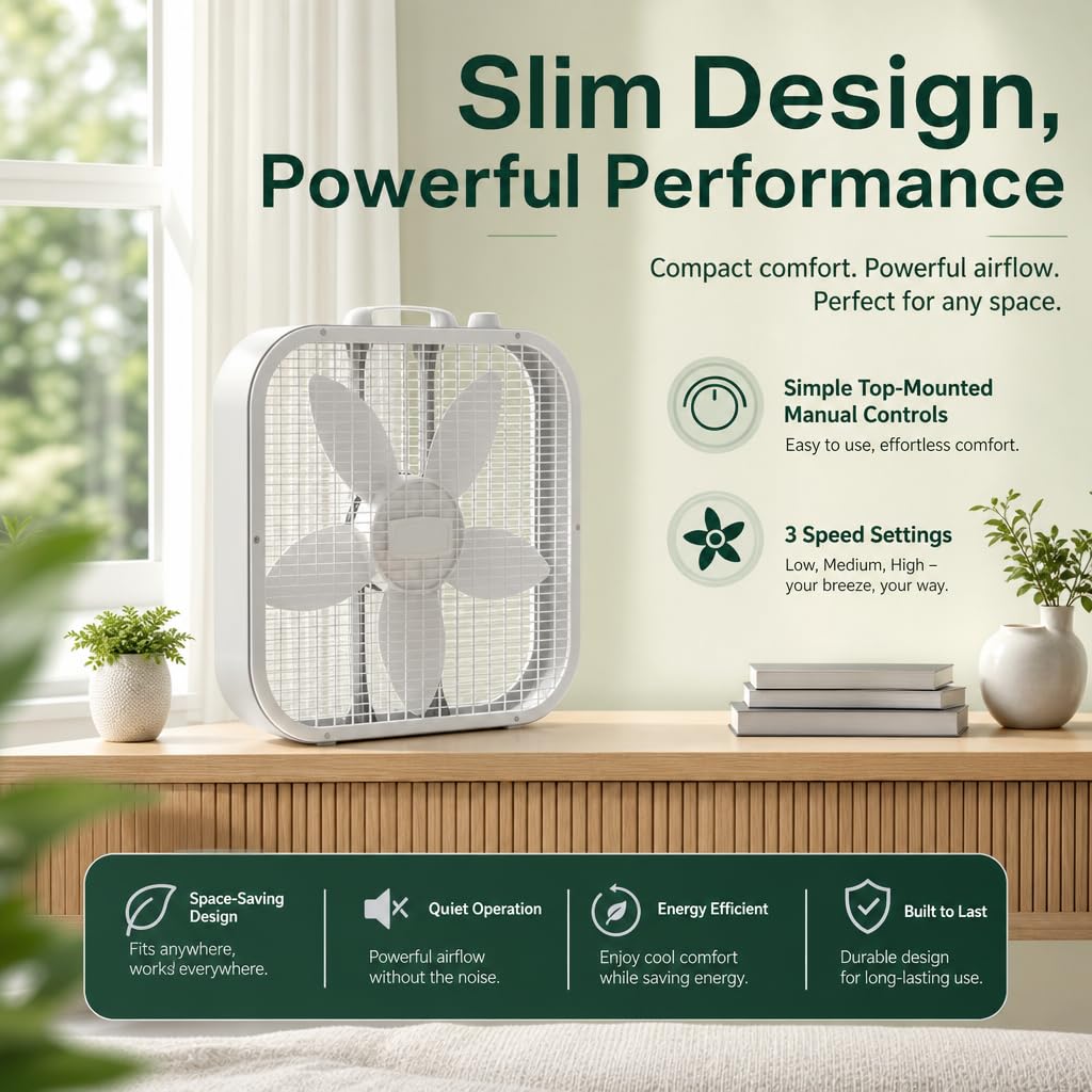 20 Inch White 3-Speed Portable Air Circulator Fan Z198940