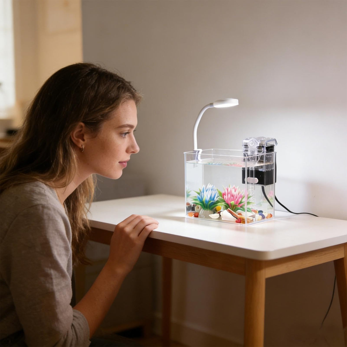 Small Aquarium with LED Lights V2738