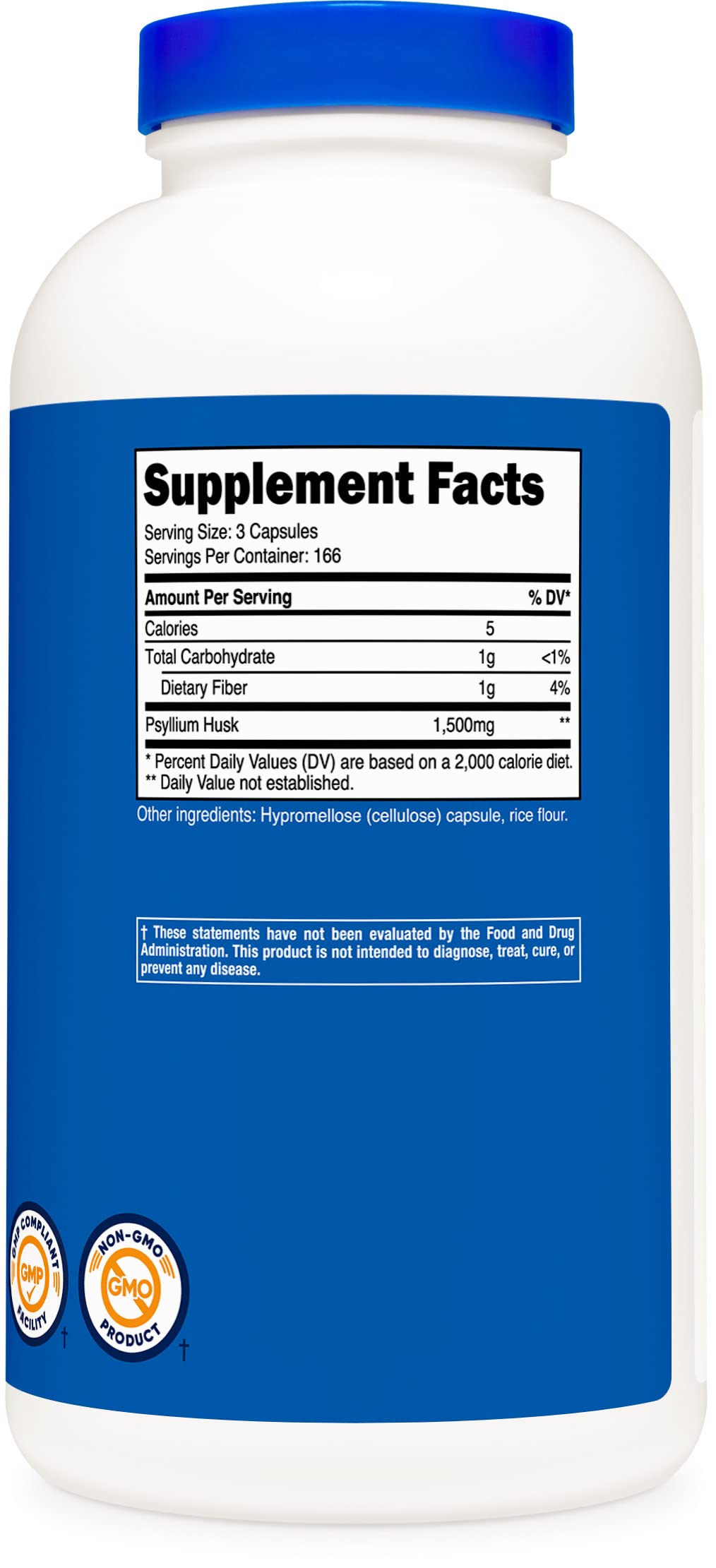 Psyllium Husk 1500mg 500 Capsules 2 Bottles G55041