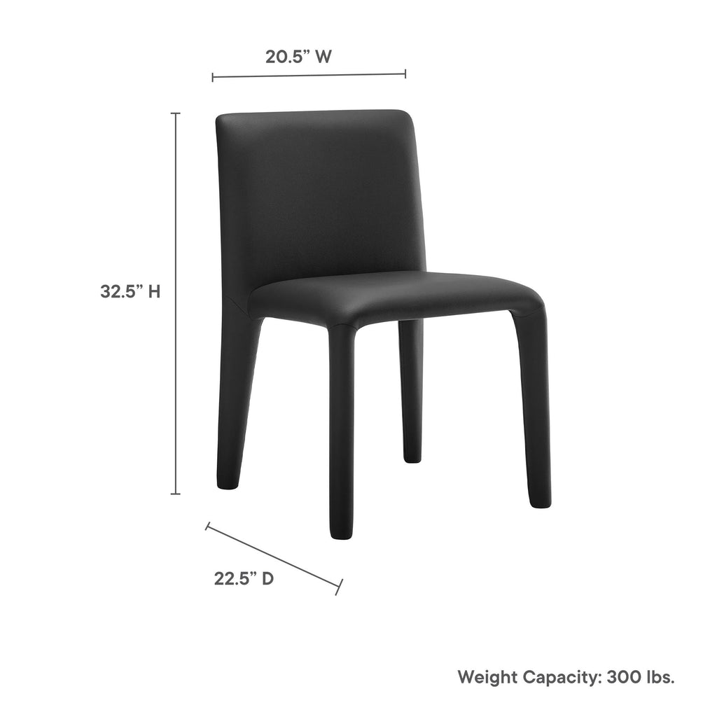 Black Faux Leather Dining Chair W877