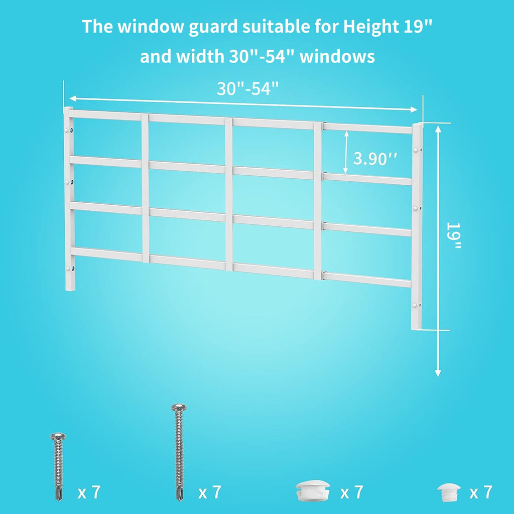 Adjustable White Window Safety Guard O744301