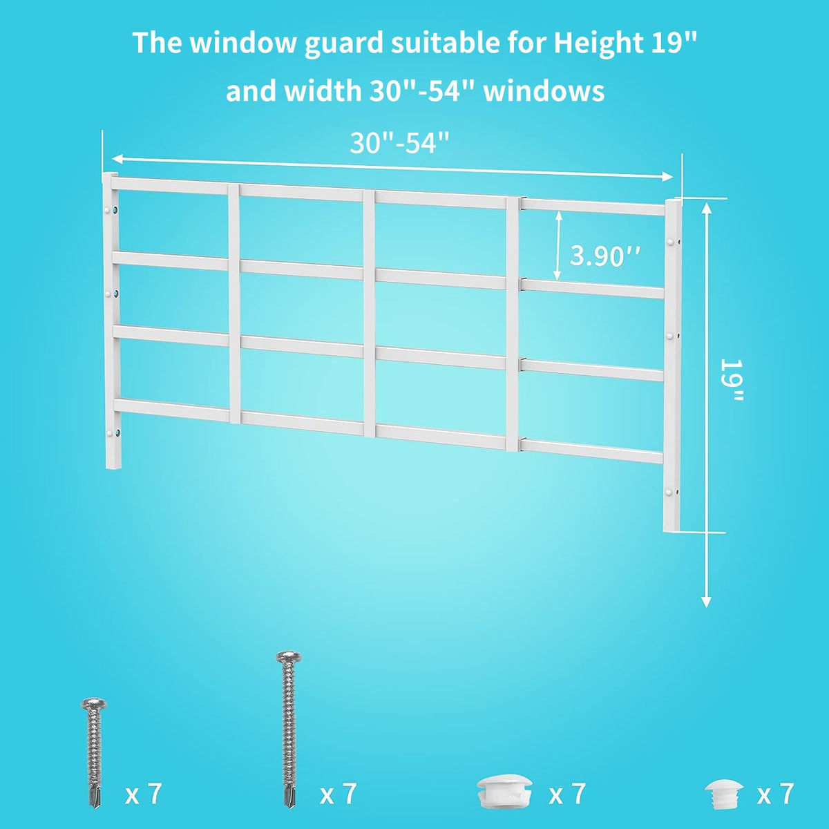 Adjustable White Window Safety Guard O744301