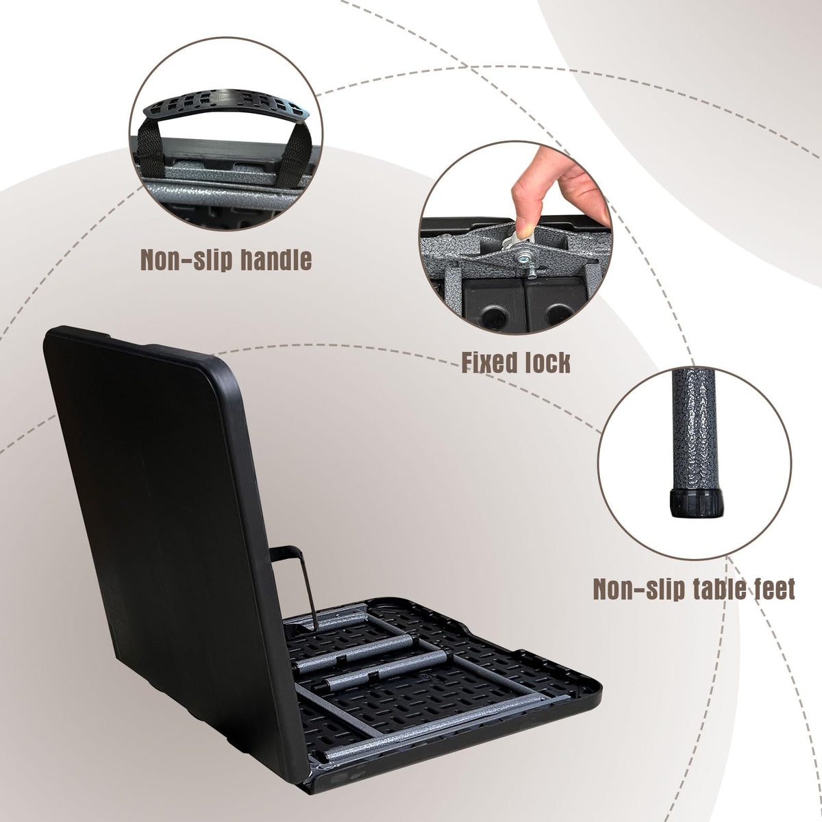 4 Foot Heavy Duty Fold-in-Half Folding Table with Handle R86600