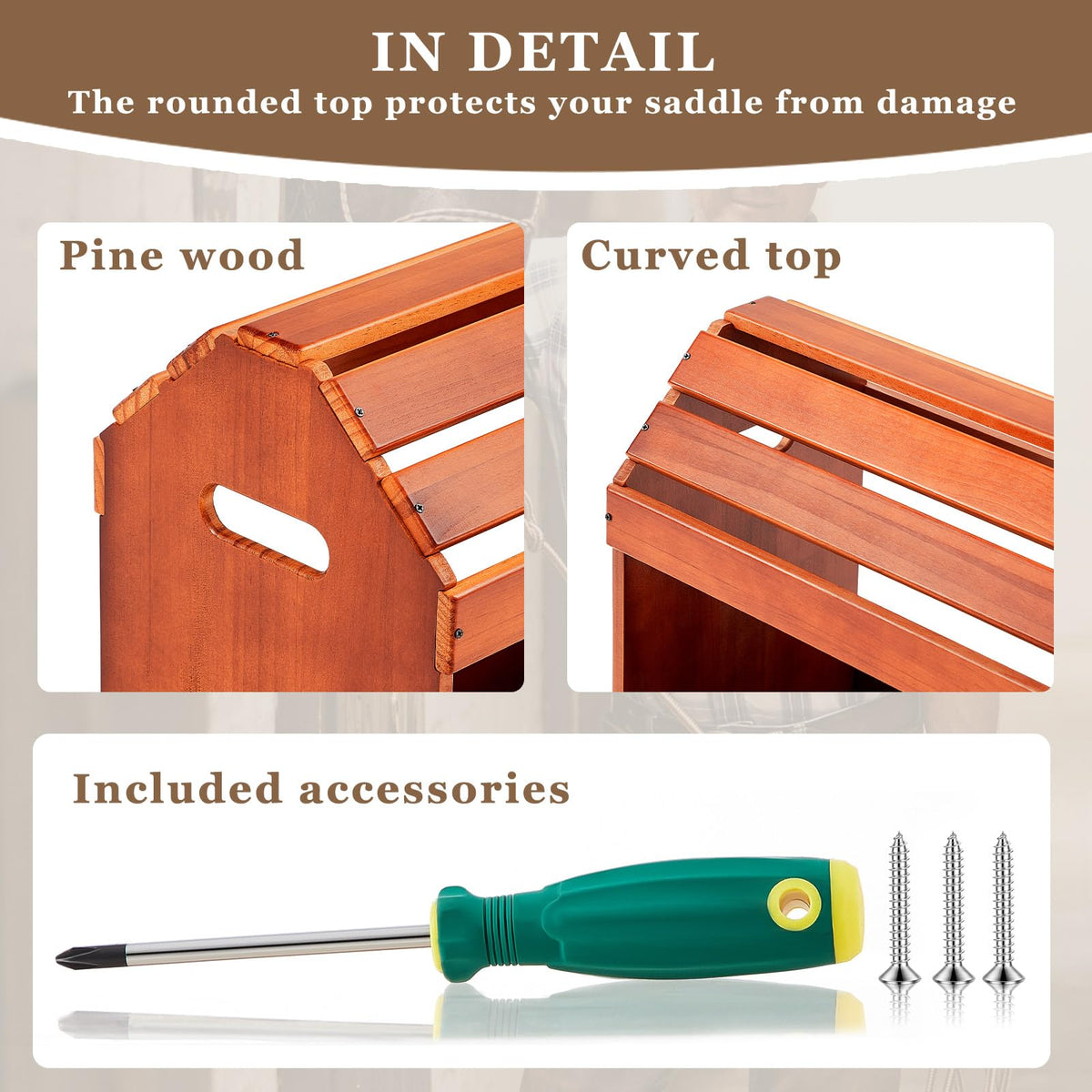 Pine Wood Saddle Rack Stand 20x12x20in P193