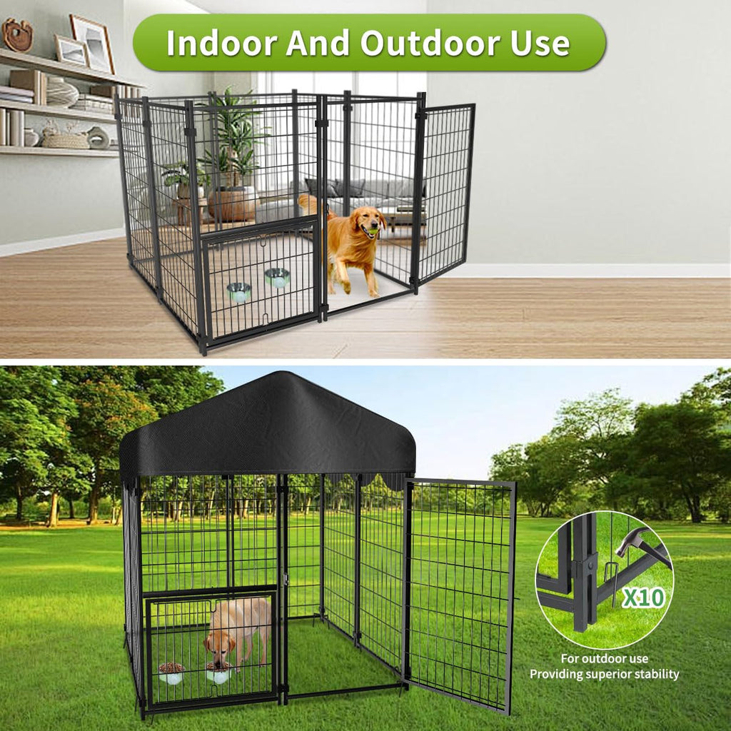 Heavy Duty Dog Kennel with Roof I81842