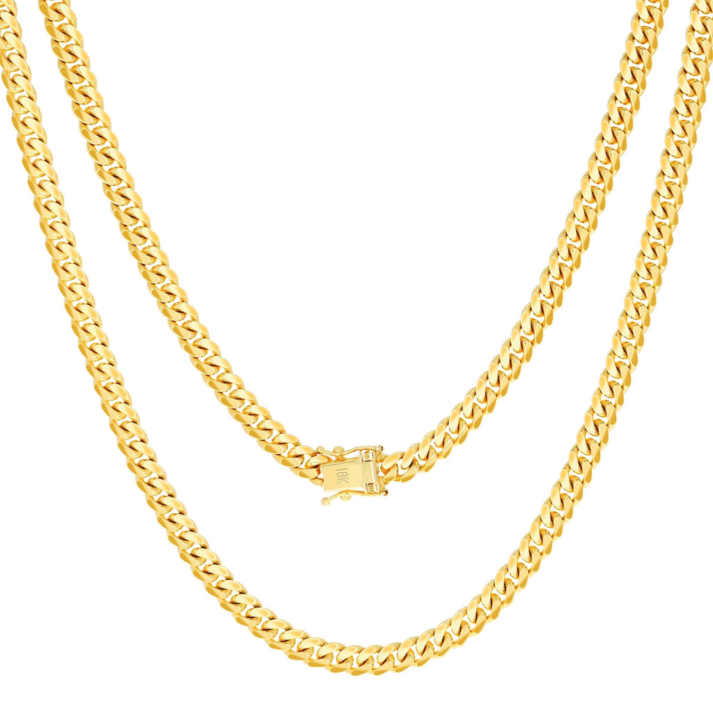 18k Yellow Gold Cuban Link Chain Necklace Y109
