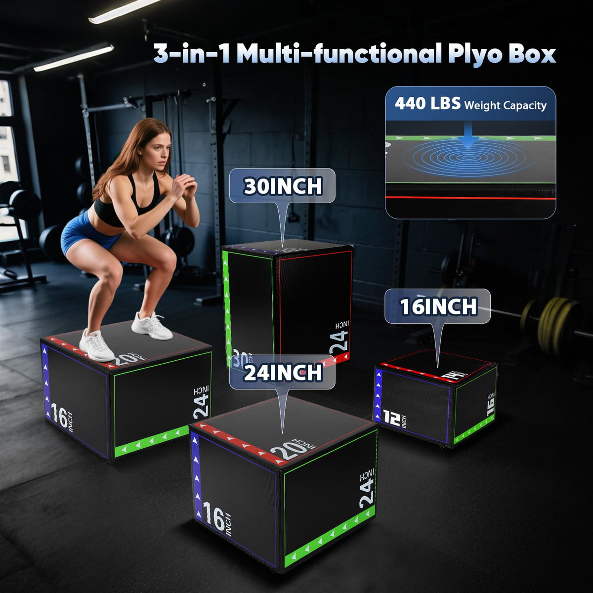 3 in 1 Foam Plyometric Jump Box B80916