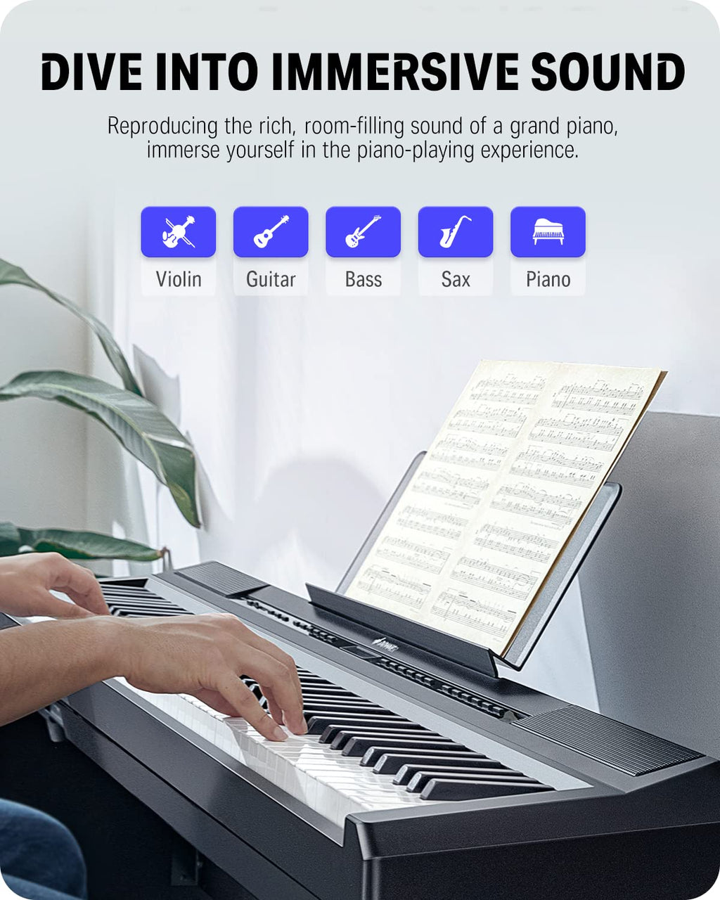 88 Key Weighted Digital Piano with Sustain Pedal K944459