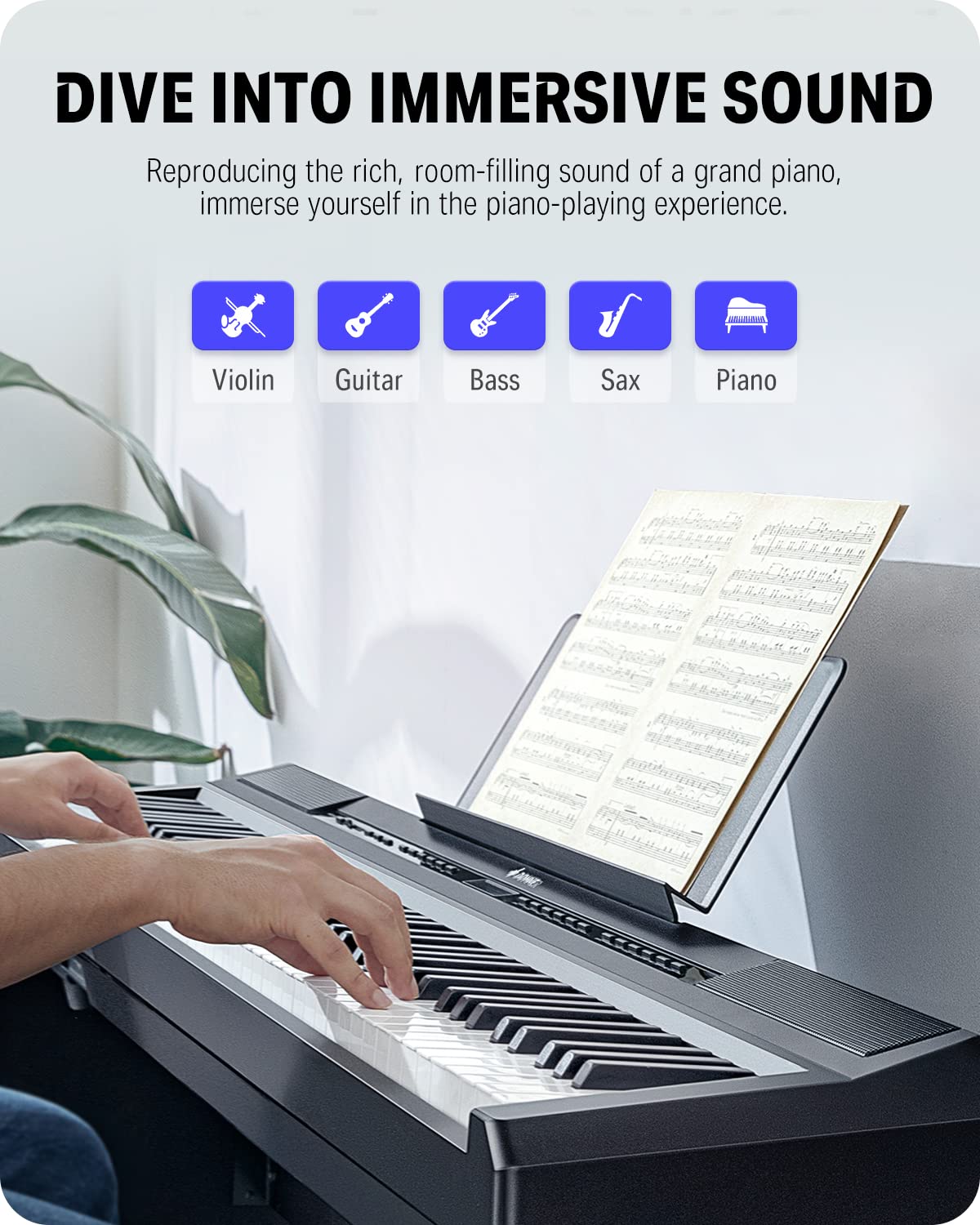 88 Key Weighted Digital Piano with Sustain Pedal K944459