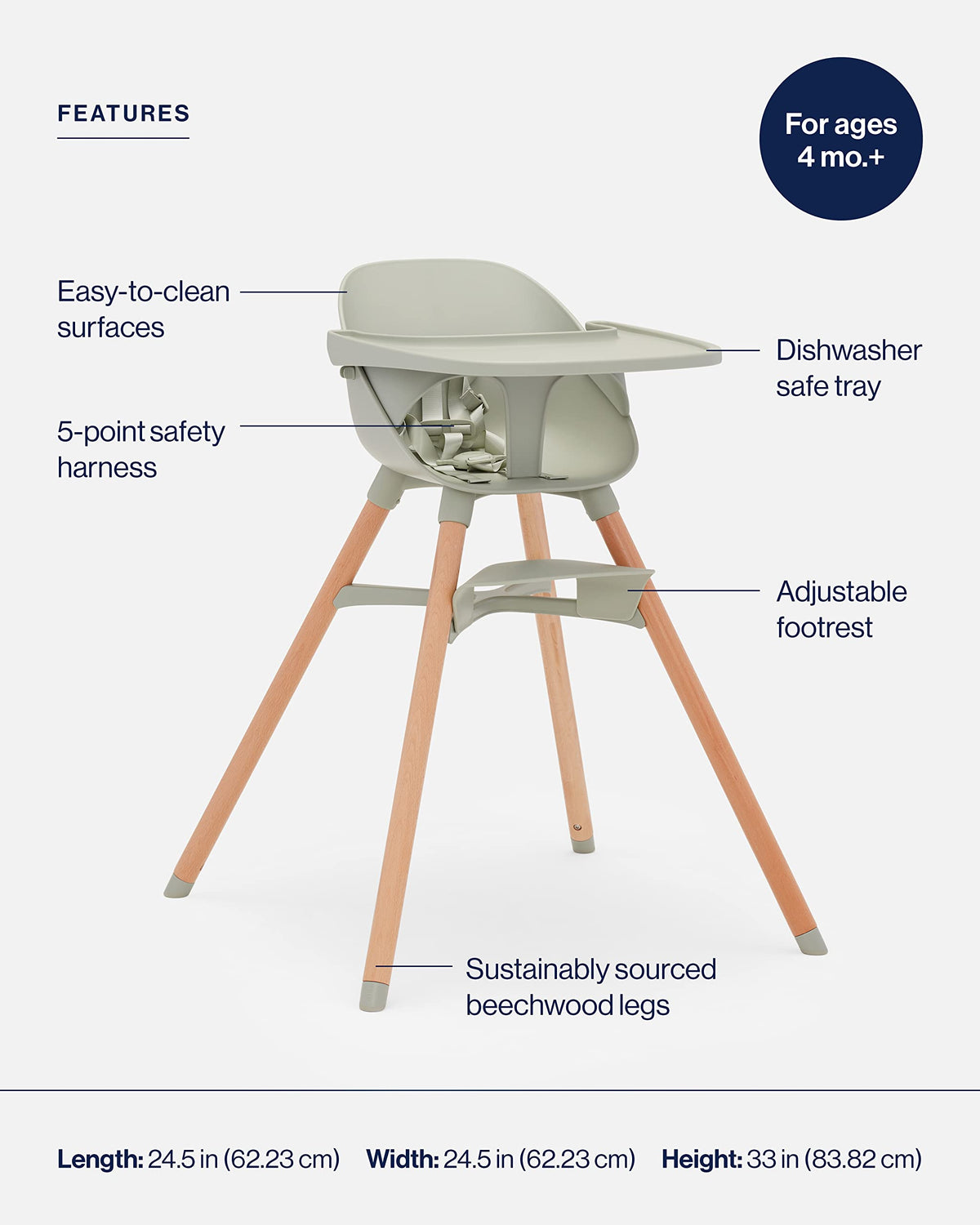 3-in-1 Convertible High Chair B478