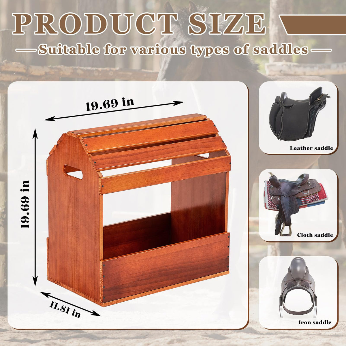 Pine Wood Saddle Rack Stand 20x12x20in P193