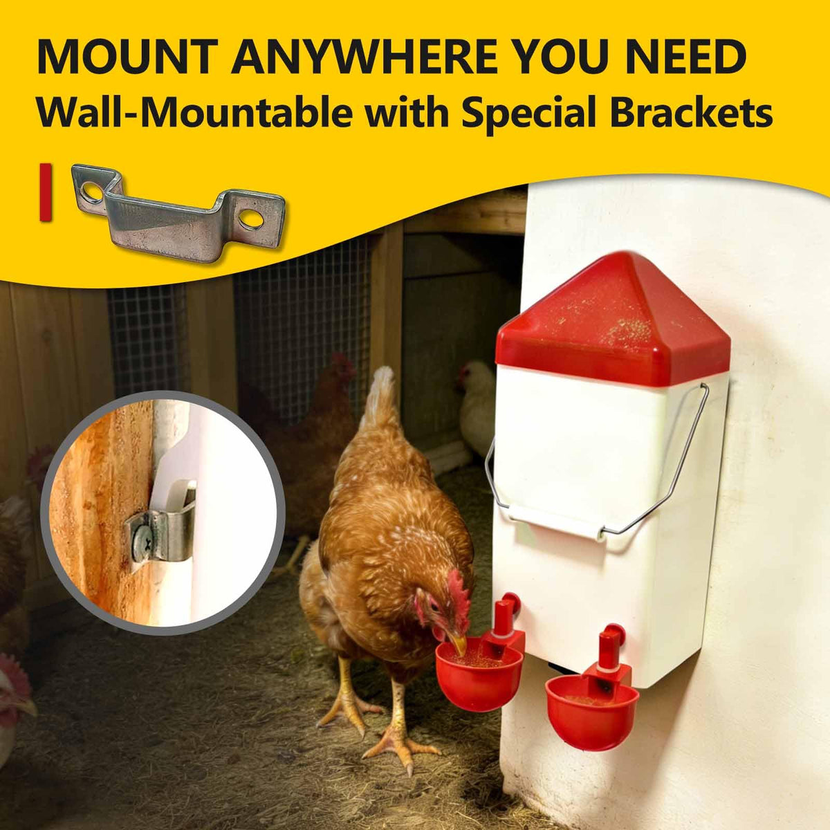 PVC Hanging Chicken Waterer with Hook, 1 Gal U647472