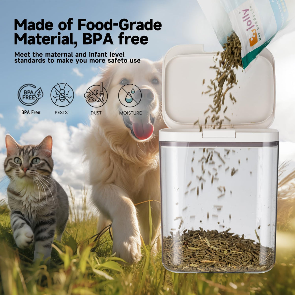 5 lbs Airtight Pet Food Storage Container with Lid B162892
