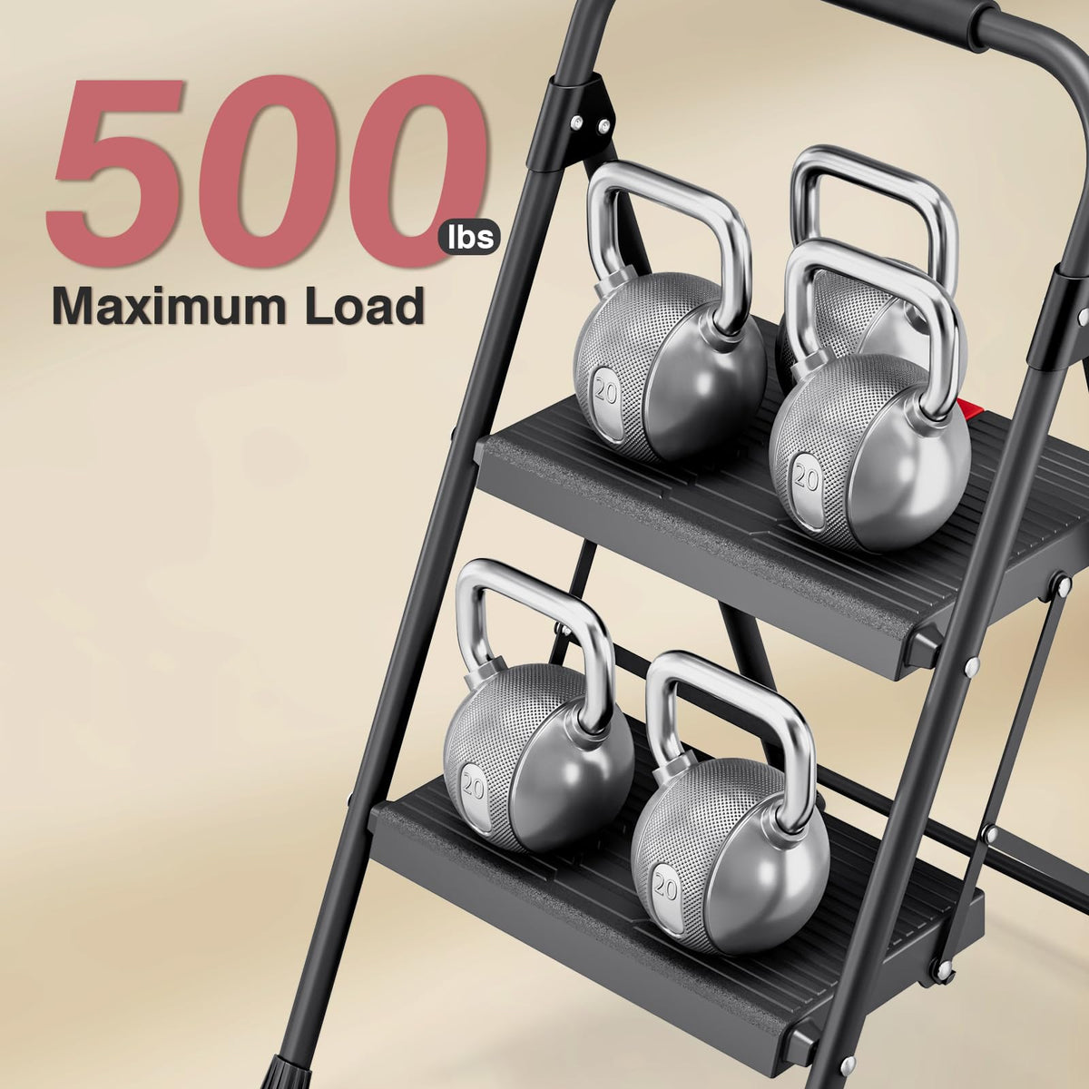 2 Step Steel Step Ladder with Handrail A931
