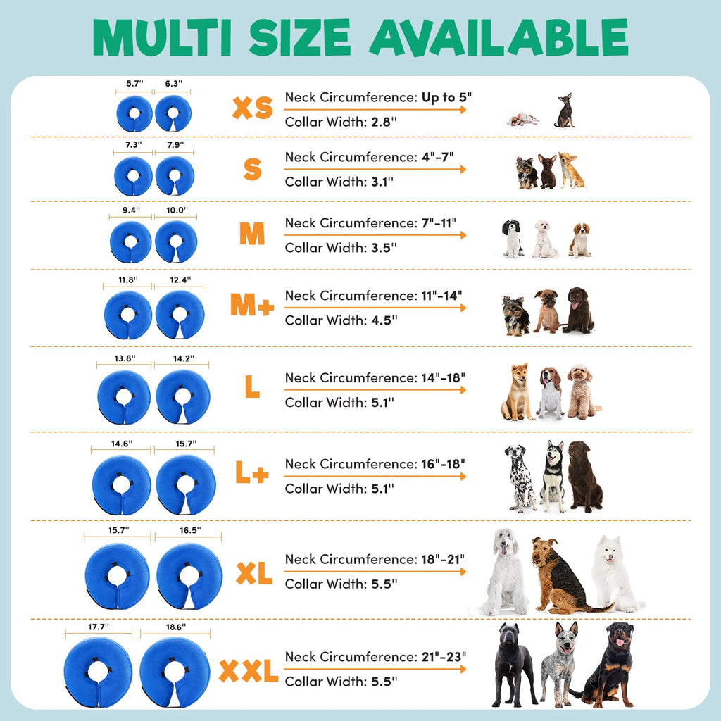 Inflatable Dog Cone Collar Alternative Large Blue T129907