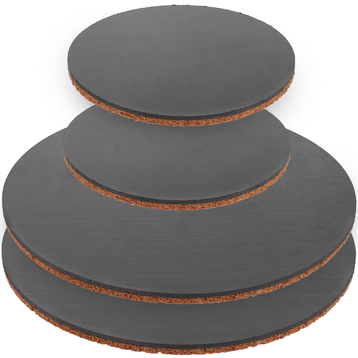 4pcs Round Cork Coasters with ABS Base U9980