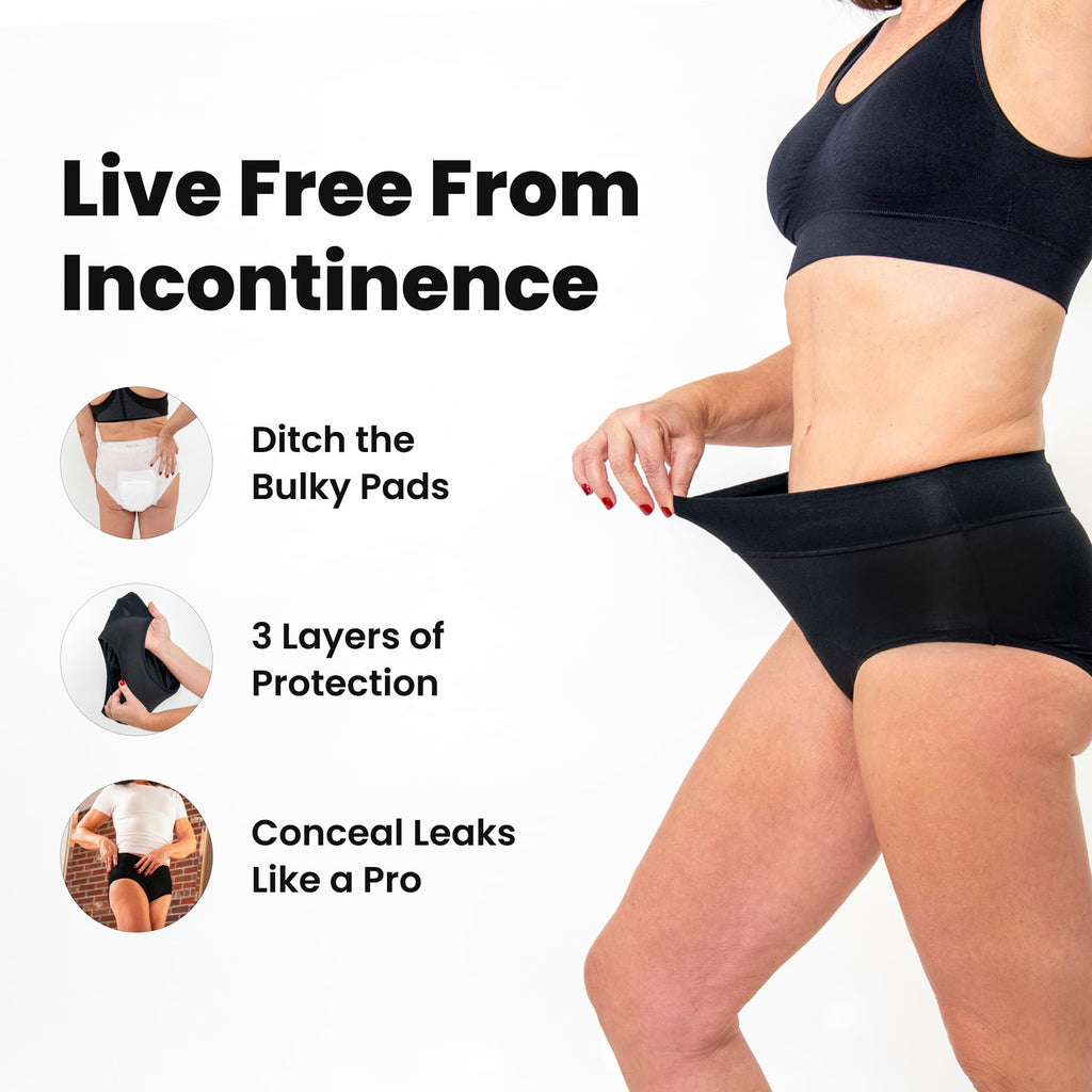 Washable Leak Proof Incontinence Underwear 3-Pack I61083
