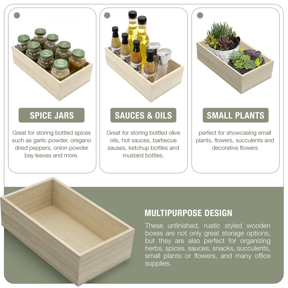 Unfinished Wooden Boxes 4 Pack U850236