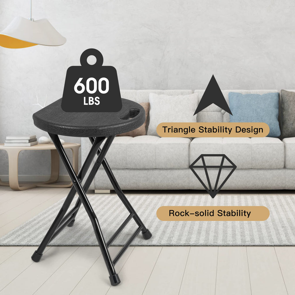 Folding Stool with Handle and Non-Slip Feet Q435