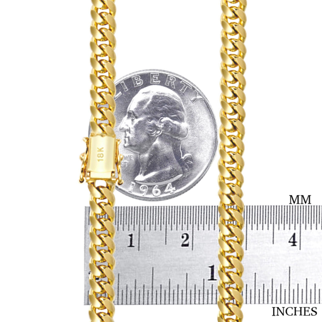 18k Yellow Gold Cuban Link Chain Necklace Y109