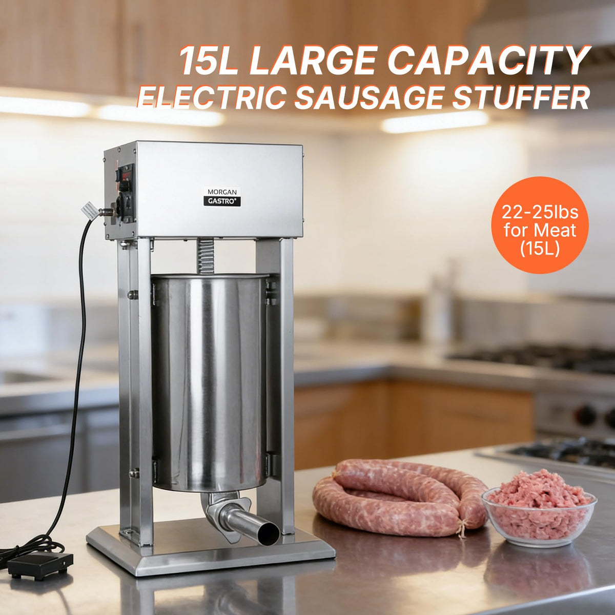 15L Stainless Steel Electric Sausage Stuffer Y990565