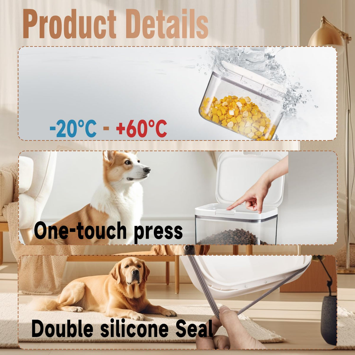5 lbs Airtight Pet Food Storage Container with Lid B162892