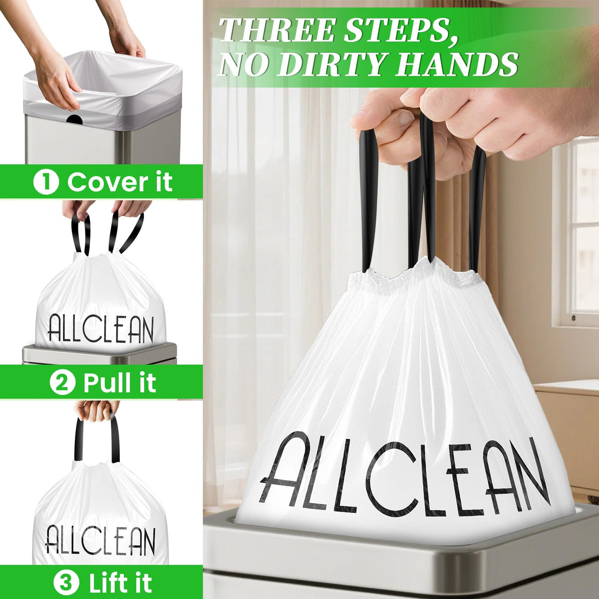 15 Gallon Drawstring Tall Kitchen Trash Bags B11648