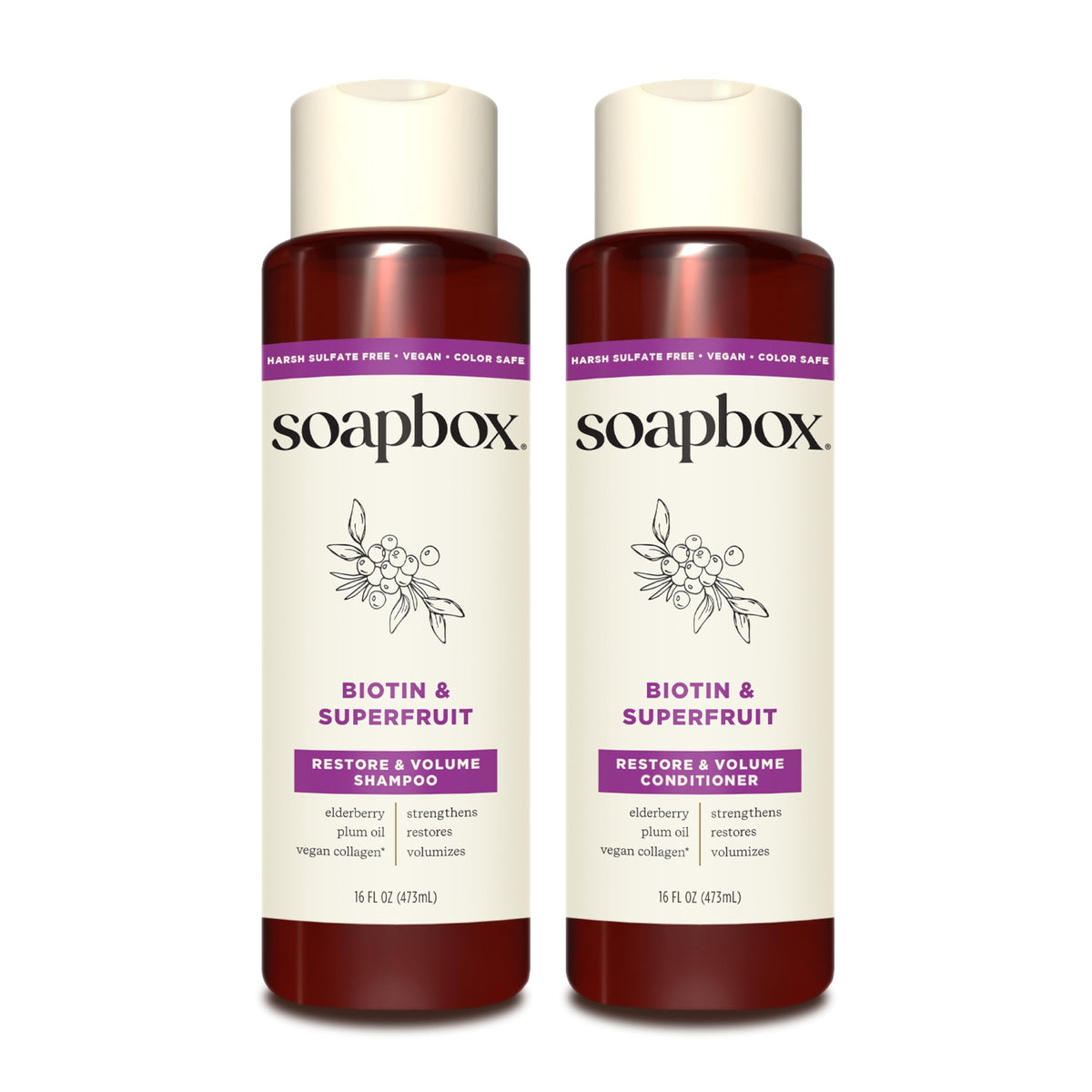 Biotin Super Fruit Shampoo & Conditioner Set 16oz T539