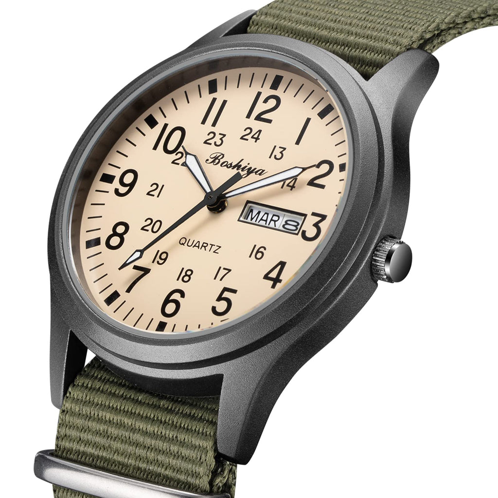 Men's Military Tactical Field Watch Waterproof Analogue Quartz Nylon P670312