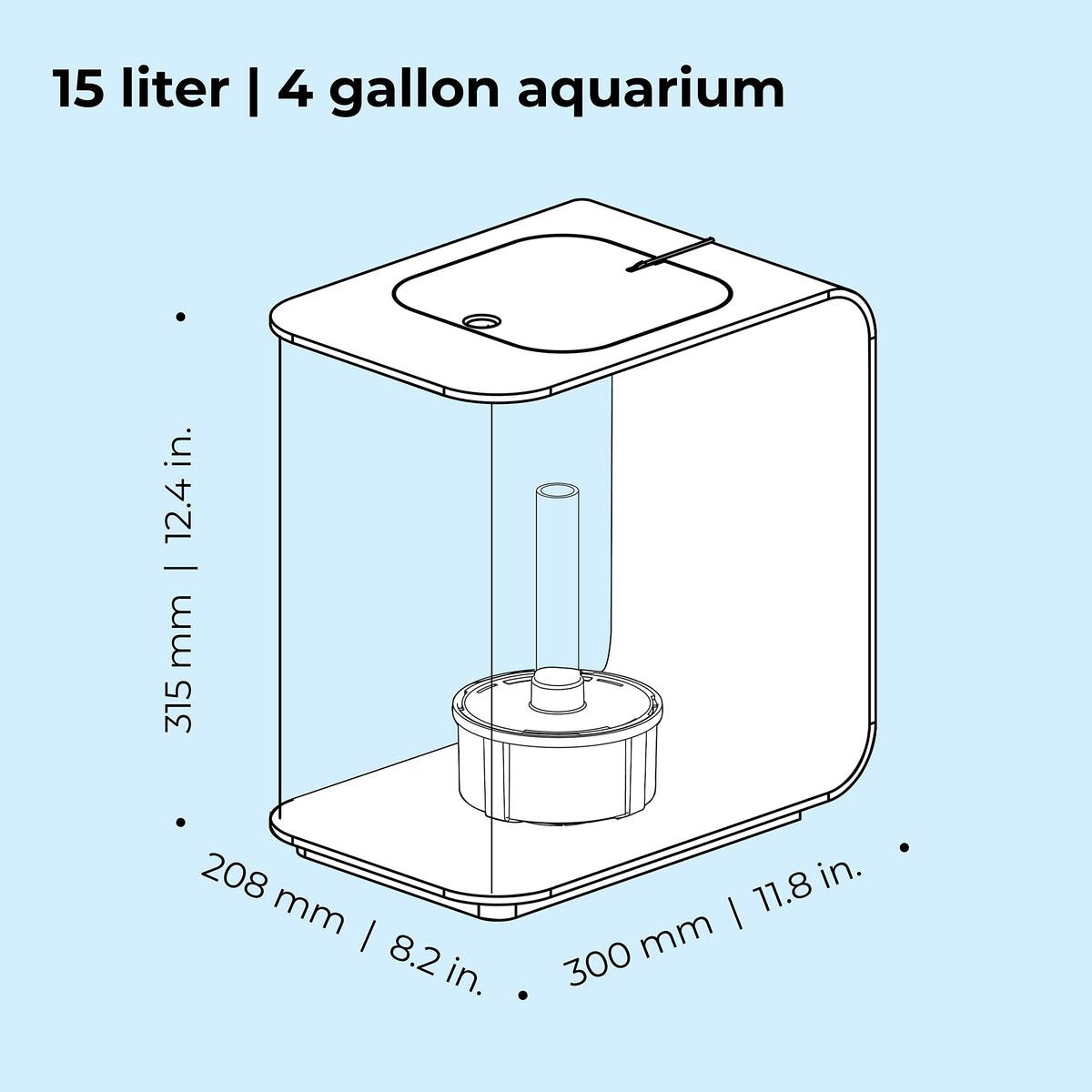 15 Acrylic Aquarium with White LED Lights H86774