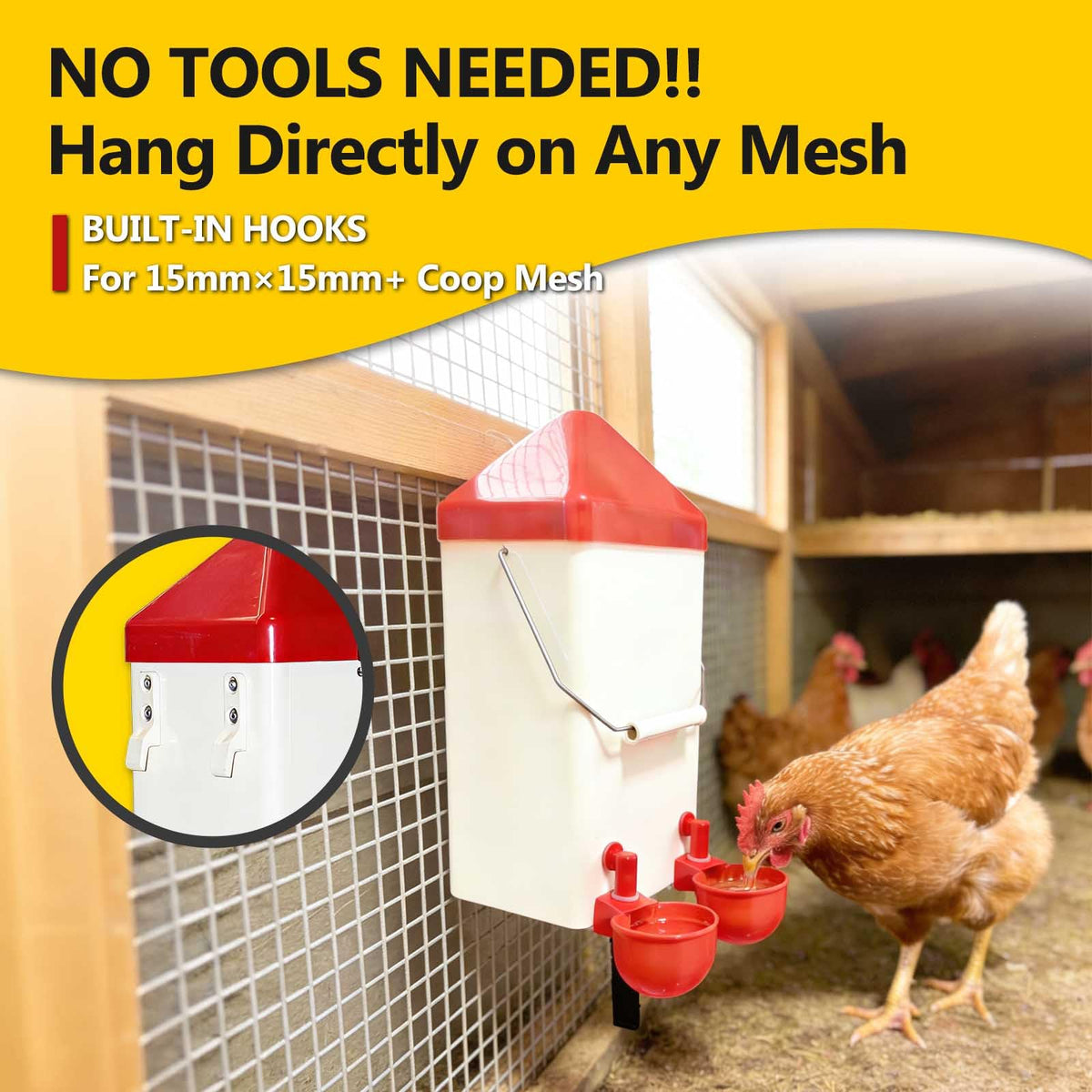 PVC Hanging Chicken Waterer with Hook, 1 Gal U647472