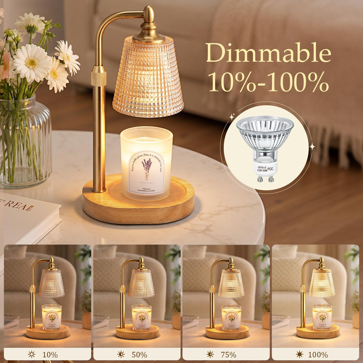 Candle Warmer Lamp with Timer Dimmer I807423